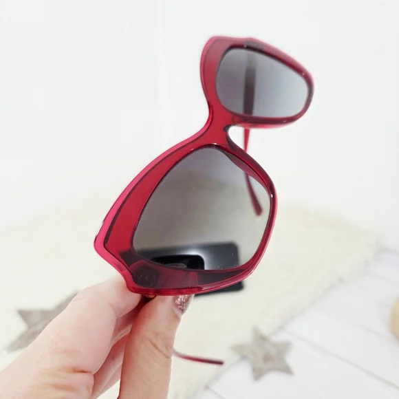 Dolce and Gabbana 52mm Cat Eye Sunglasses Bordeaux Red Women's Designer Sunnies - Picture 3 of 8